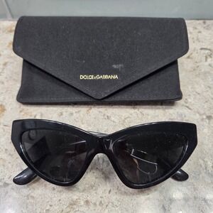 Dolce & Gabbana Black Cat Eye Sunglasses Gold DG Logo DG4362